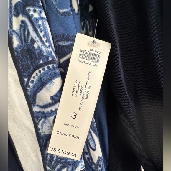 Chico's Travelers scarf front Cardigan women’s 16/18 nwt - Picture 8 of 8